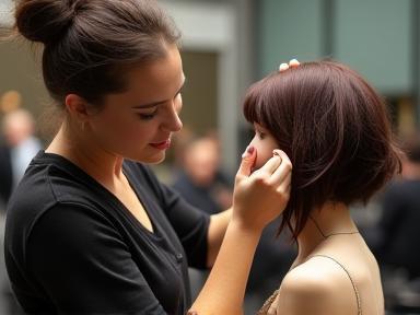 Stylist working on a custom wig design